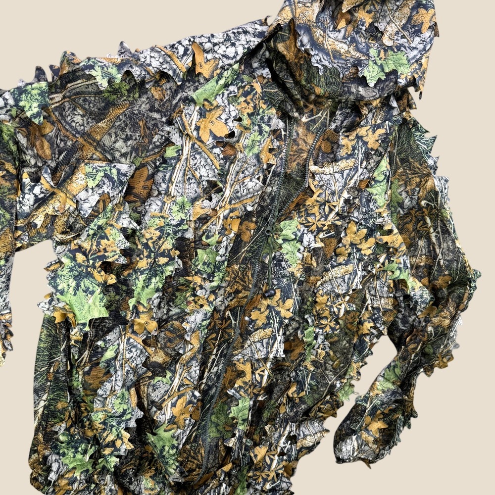 Unbranded Camouflage Ghillie Jacket Men L Green 3D Leafy Hunting Tactical Gear